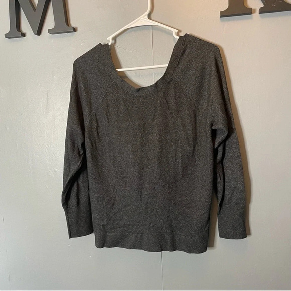 Victoria's Secret Sweaters - Victoria’s Secret heathered black open back long sleeve sweater women’s size sm.
